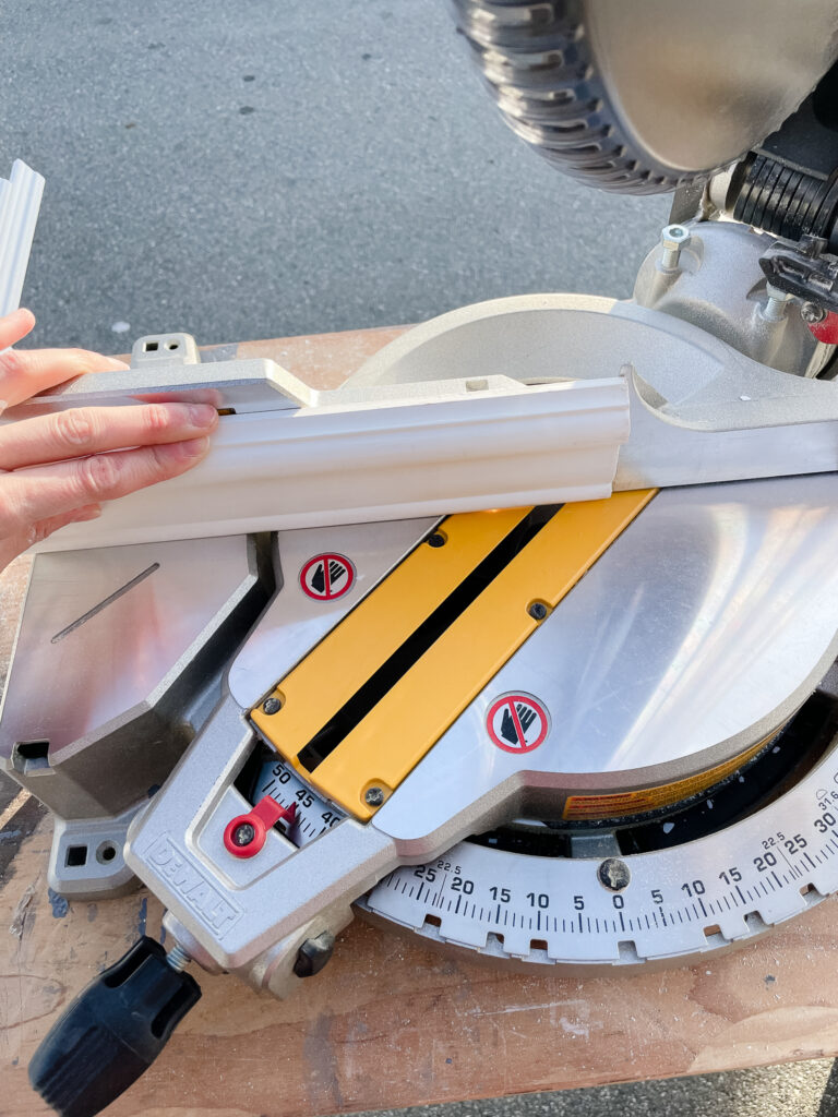 cutting chair rail using a mitre saw