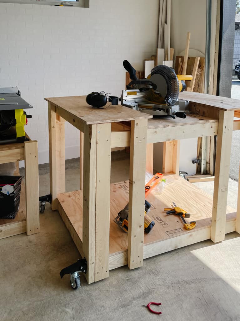 mitre saw station workbench underway