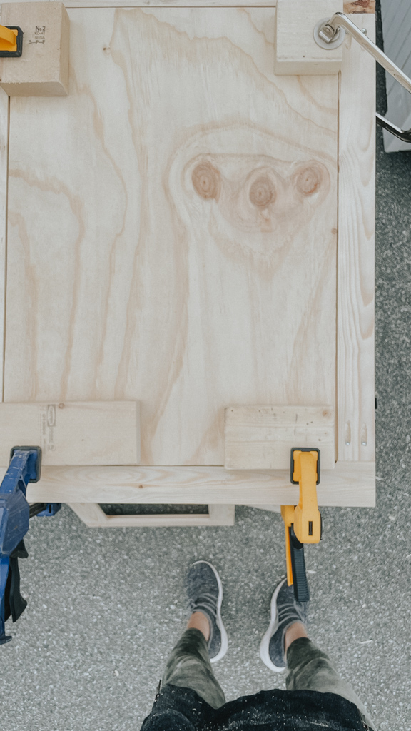 gluing in the panel of shaker doors