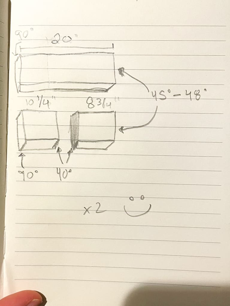 DIY book display plans written on paper