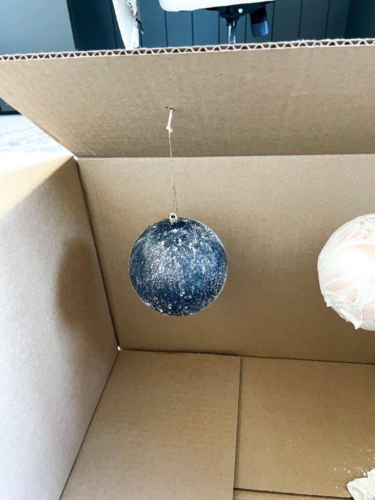 making DIY antiqued christmas ornaments