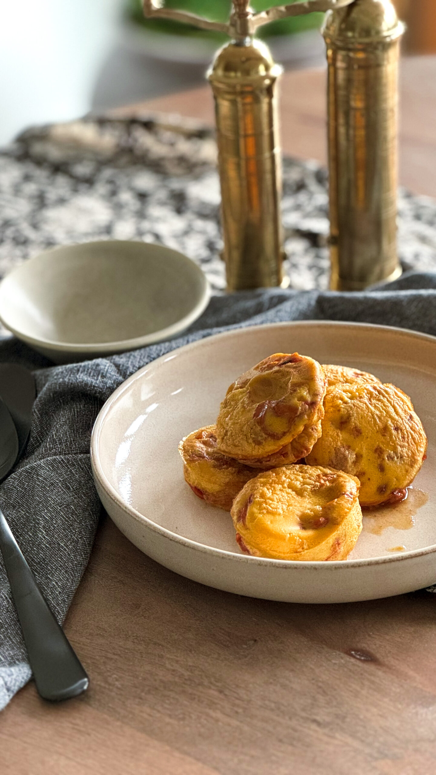 Easy On the Go Egg Bites pictured on a plate